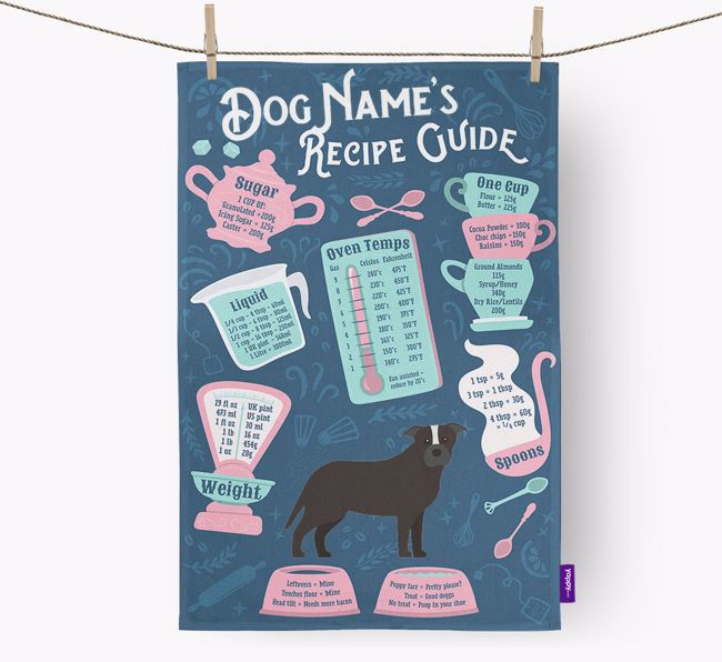 'Recipe Measurements Guide' - Personalised {breedFullName} Tea Towel